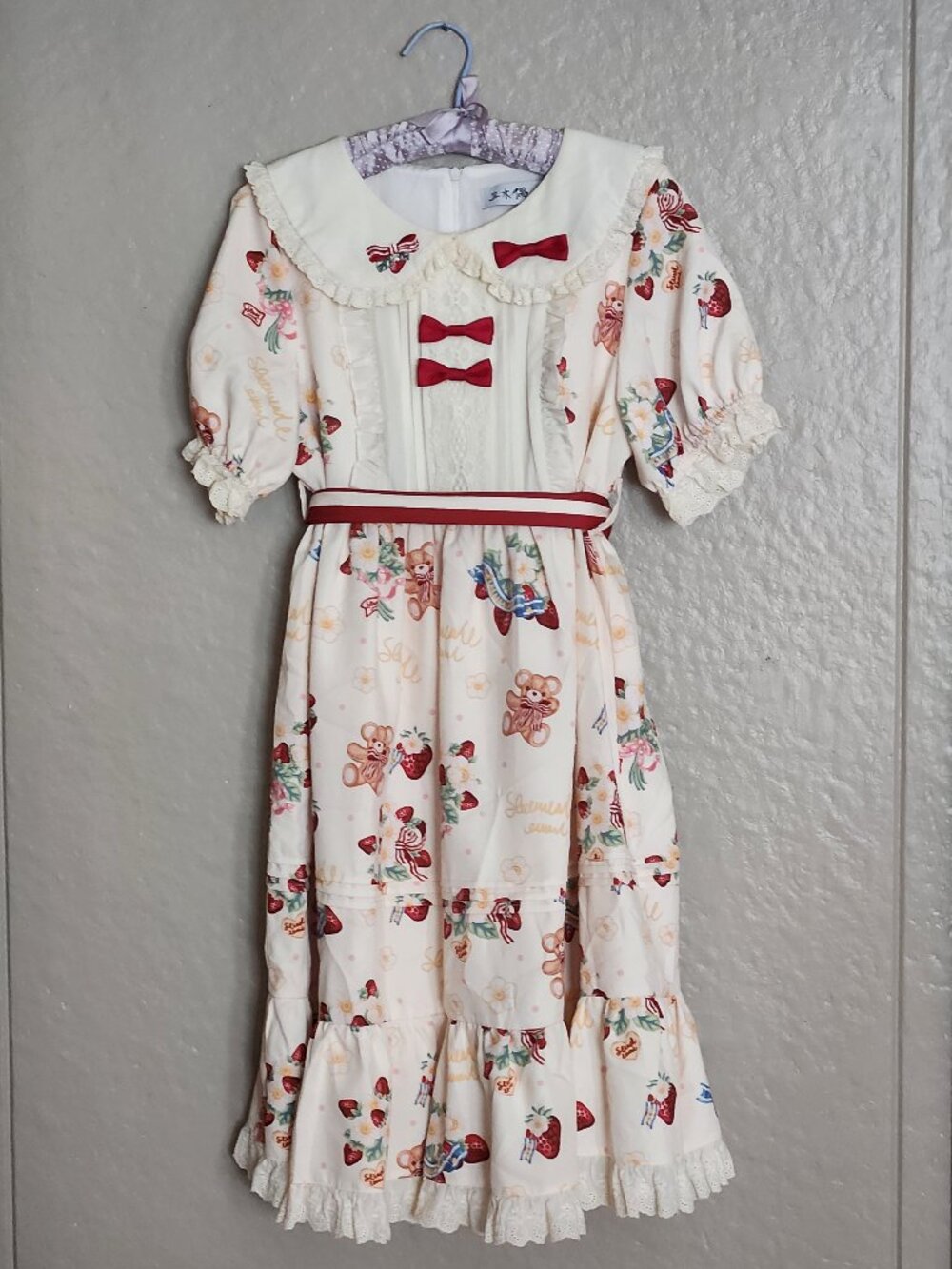 teddy bear bow dress lolita style